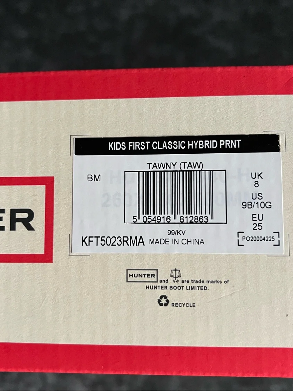 Hunter Kids Tawny Leopard Boots Size 10